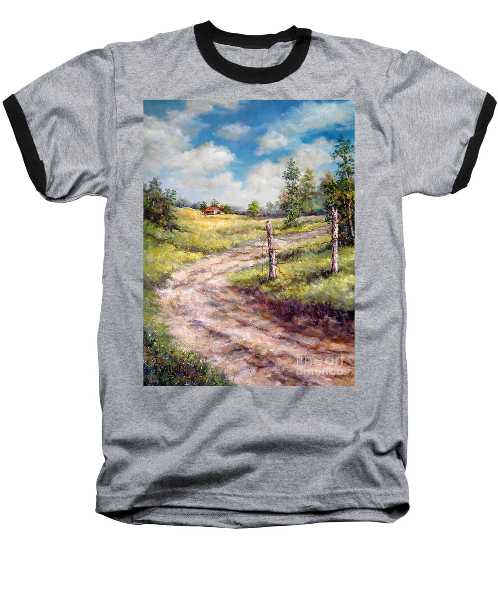 Landscape Baseball T-Shirt featuring the painting Old Home Place by Virginia Potter