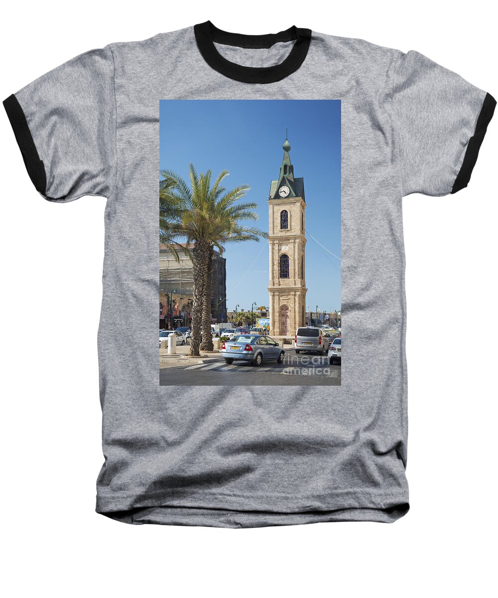 Architecture Baseball T-Shirt featuring the photograph Old Jaffa Clocktower In Tel Aviv Israel by JM Travel Photography