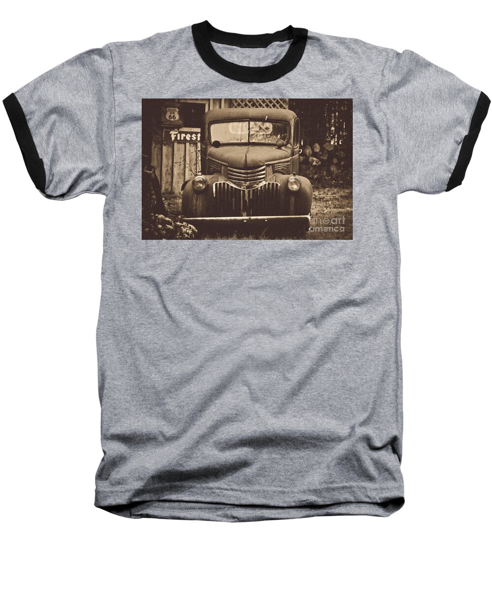 Parked Truck Baseball T-Shirt featuring the photograph Old Times by Alana Ranney