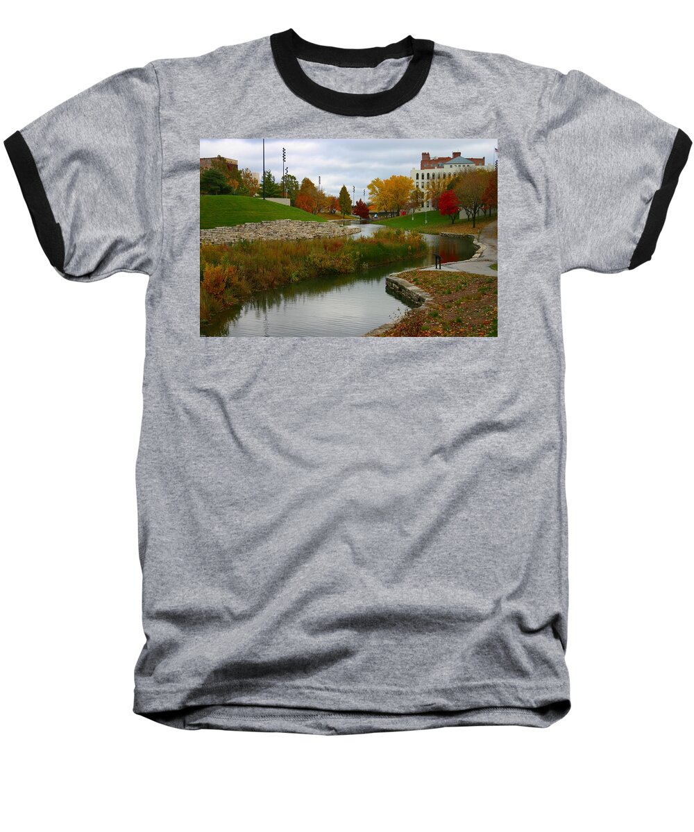 Gene Lahey Mall Baseball T-Shirt featuring the photograph Omaha in Color by Elizabeth Winter