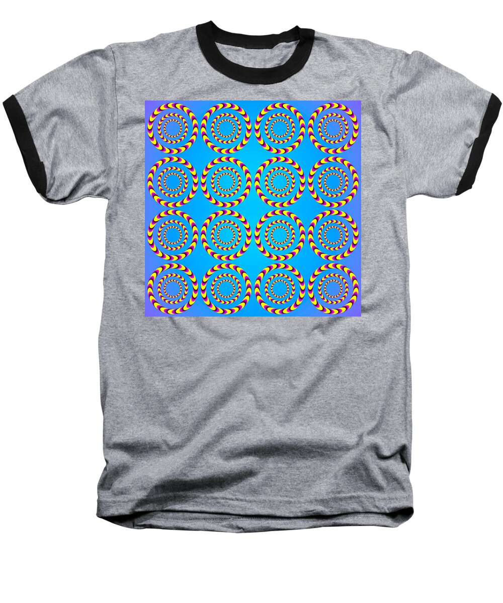 Optical Baseball T-Shirt featuring the digital art Optical Illusion Spinning wheels by Sumit Mehndiratta