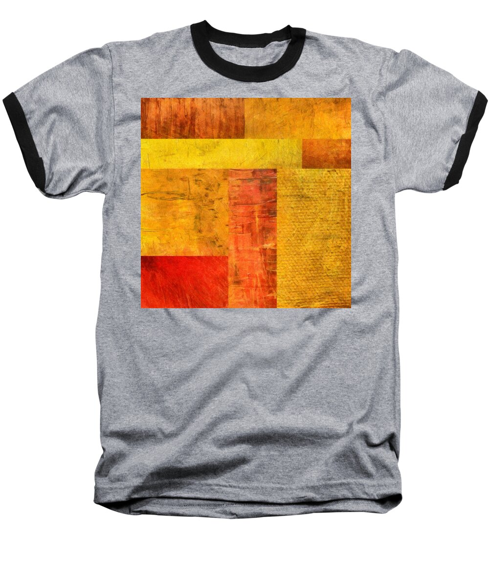Orande Baseball T-Shirt featuring the painting Orange Study No. 1 by Michelle Calkins