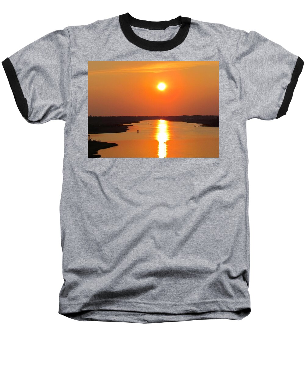 Orange Baseball T-Shirt featuring the photograph Orange Sunset by Cynthia Guinn