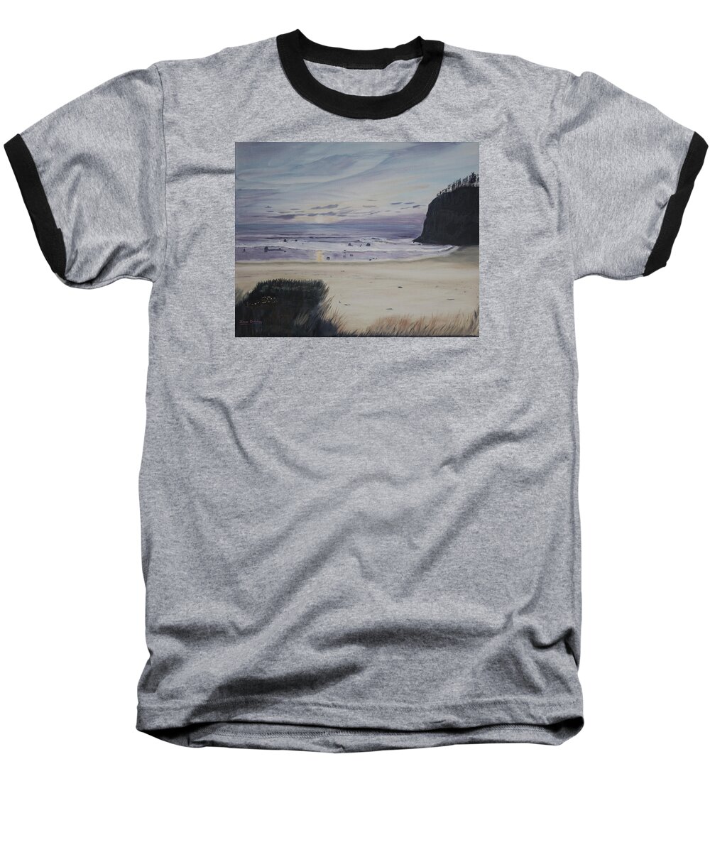 Coast Baseball T-Shirt featuring the painting Oregon Coast by Ian Donley