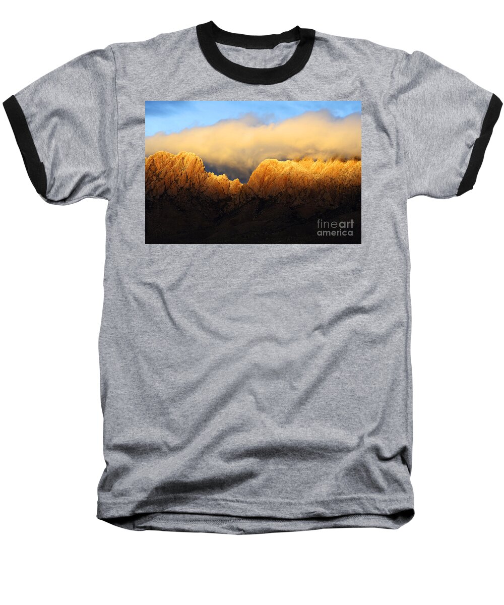 Organ Mountain Baseball T-Shirt featuring the photograph Organ Mountains Symphony Of Light by Bob Christopher