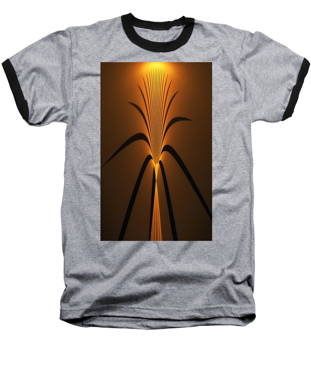 Fractal Baseball T-Shirt featuring the digital art Oriental Vase by Gary Blackman