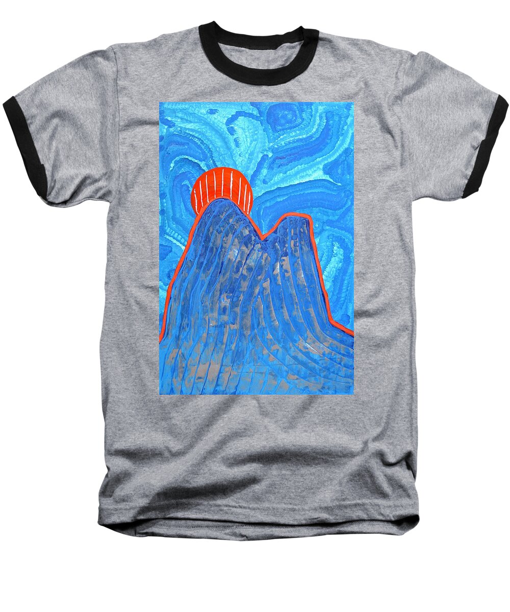 Abstract Realism Baseball T-Shirt featuring the painting Os Dois Irmaos original painting SOLD by Sol Luckman