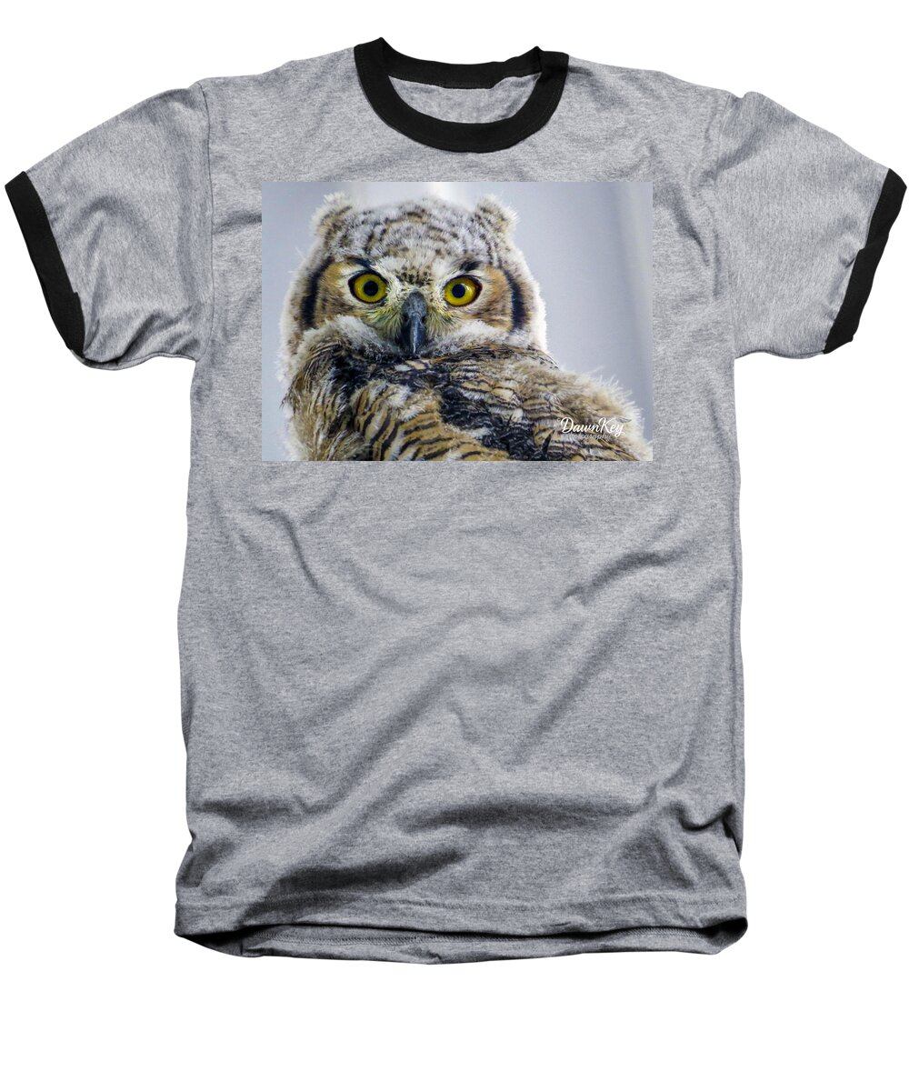  Baseball T-Shirt featuring the photograph Owlet Close-up by Dawn Key