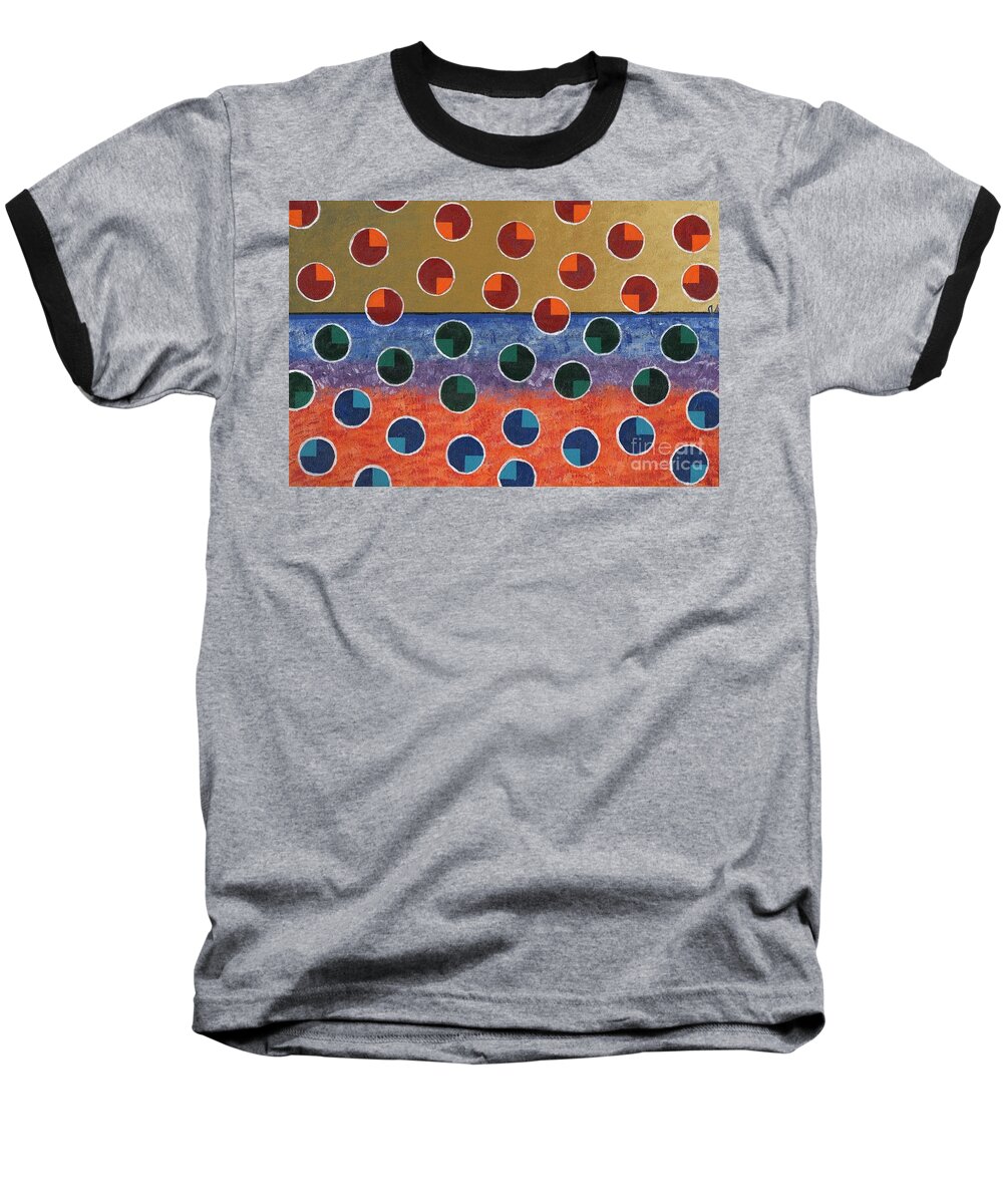 Pacman Baseball T-Shirt featuring the painting PacMan Zombies Awaking At Sun-Rise by Jeremy Aiyadurai