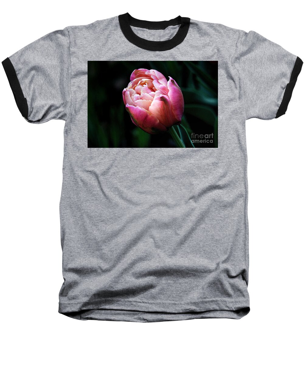 Tulip Baseball T-Shirt featuring the digital art Painted Tulip by Trina Ansel