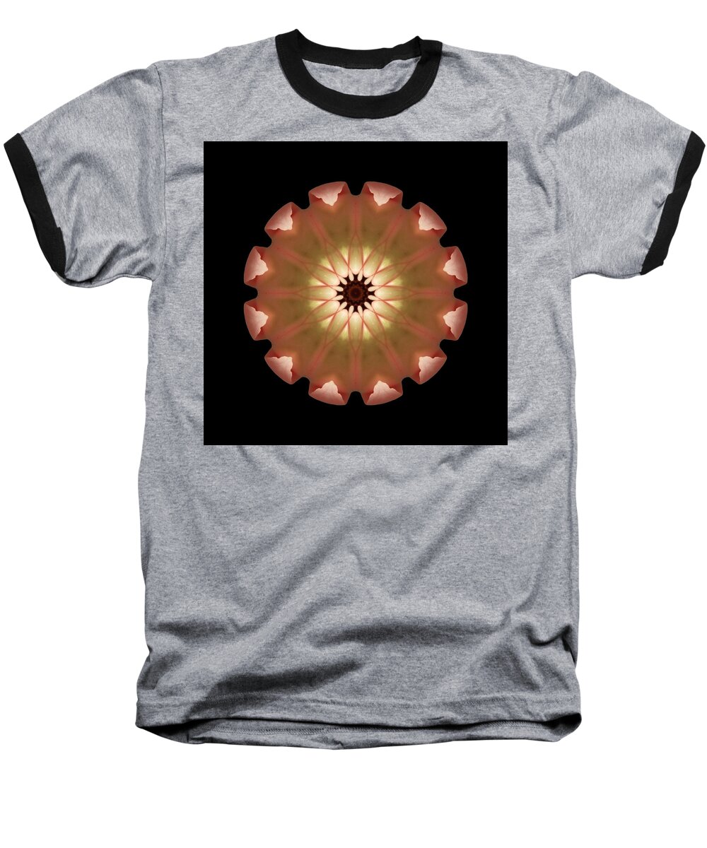 Flower Baseball T-Shirt featuring the photograph Pale Pink Tulip Flower Mandala by David J Bookbinder