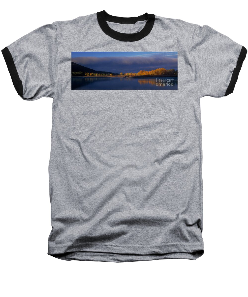 North America Baseball T-Shirt featuring the photograph Panorama Clearing Storm Oxbow Bend Grand Tetons National Park Wyoming by Dave Welling
