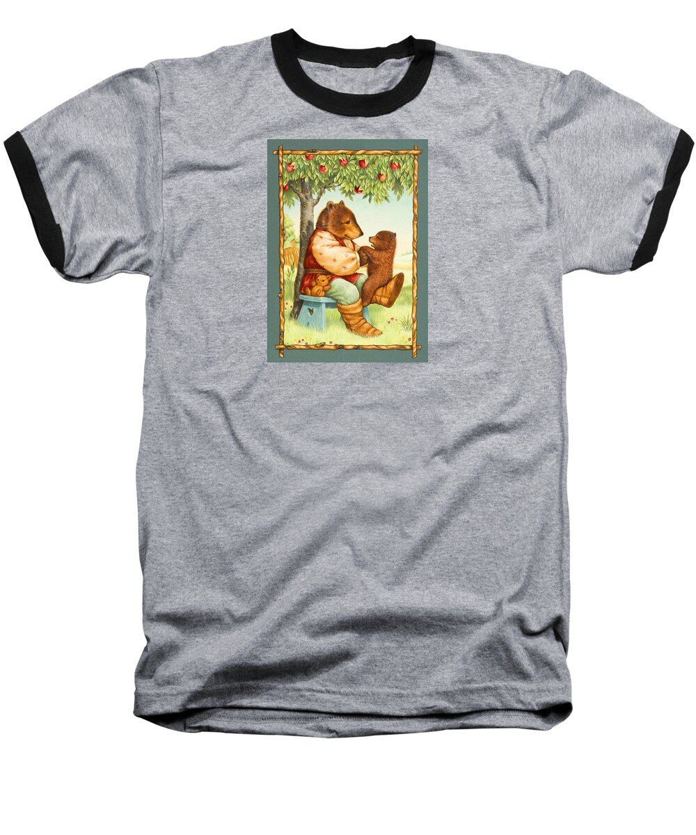 Papa Bear Baseball T-Shirt featuring the painting Papa Bear by Lynn Bywaters