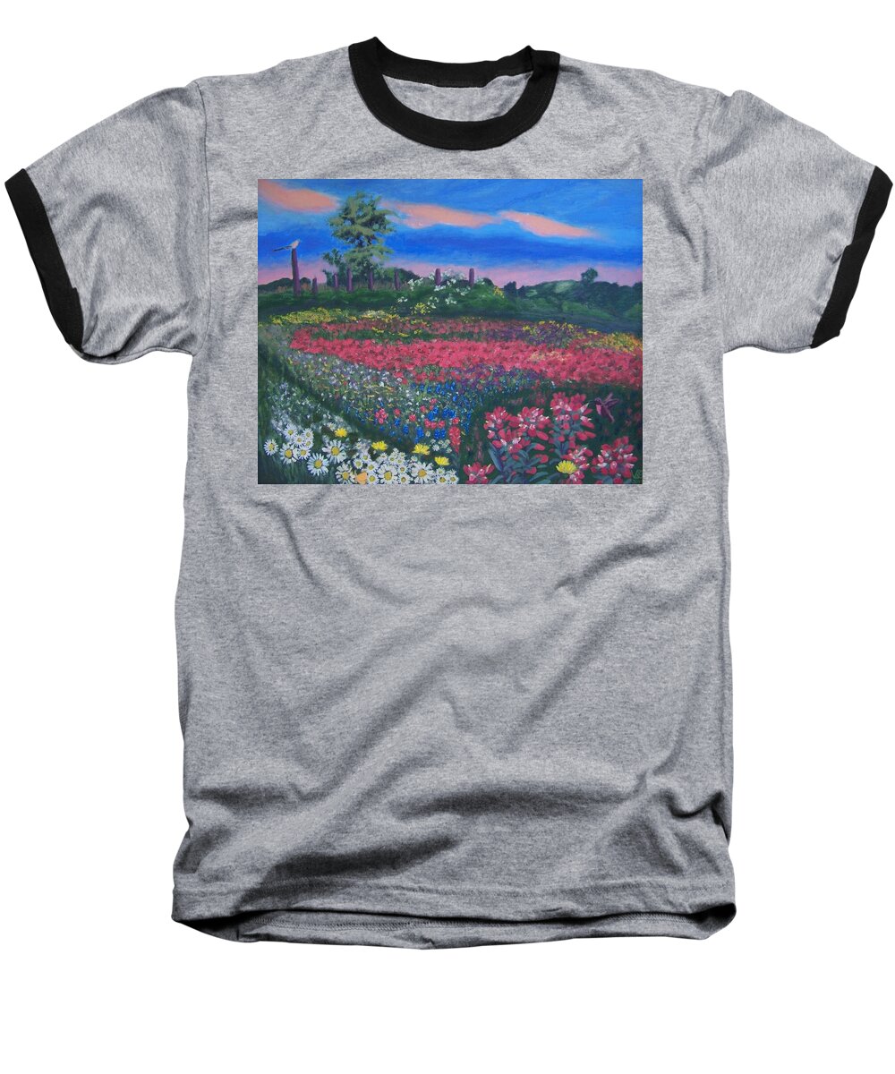 Paradise Baseball T-Shirt featuring the painting Paradise by Vera Smith
