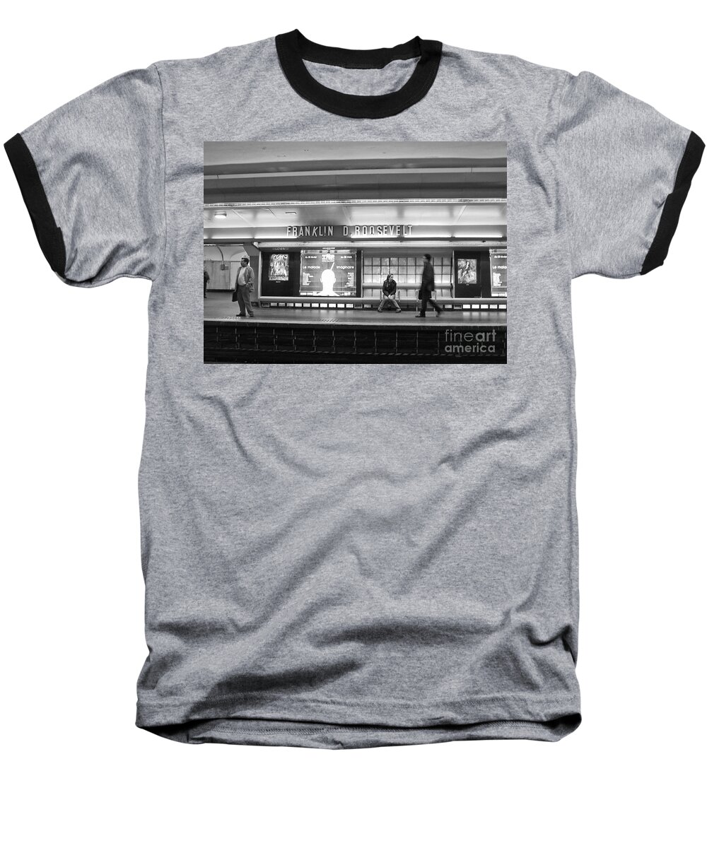 Paris Baseball T-Shirt featuring the photograph Paris Metro - Franklin Roosevelt Station by Thomas Marchessault