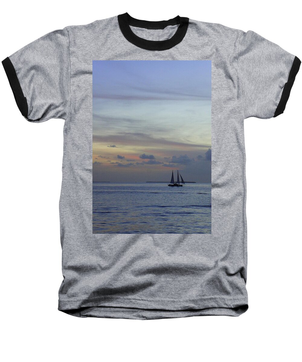 Key West Baseball T-Shirt featuring the photograph Pastel Sky by Laurie Perry
