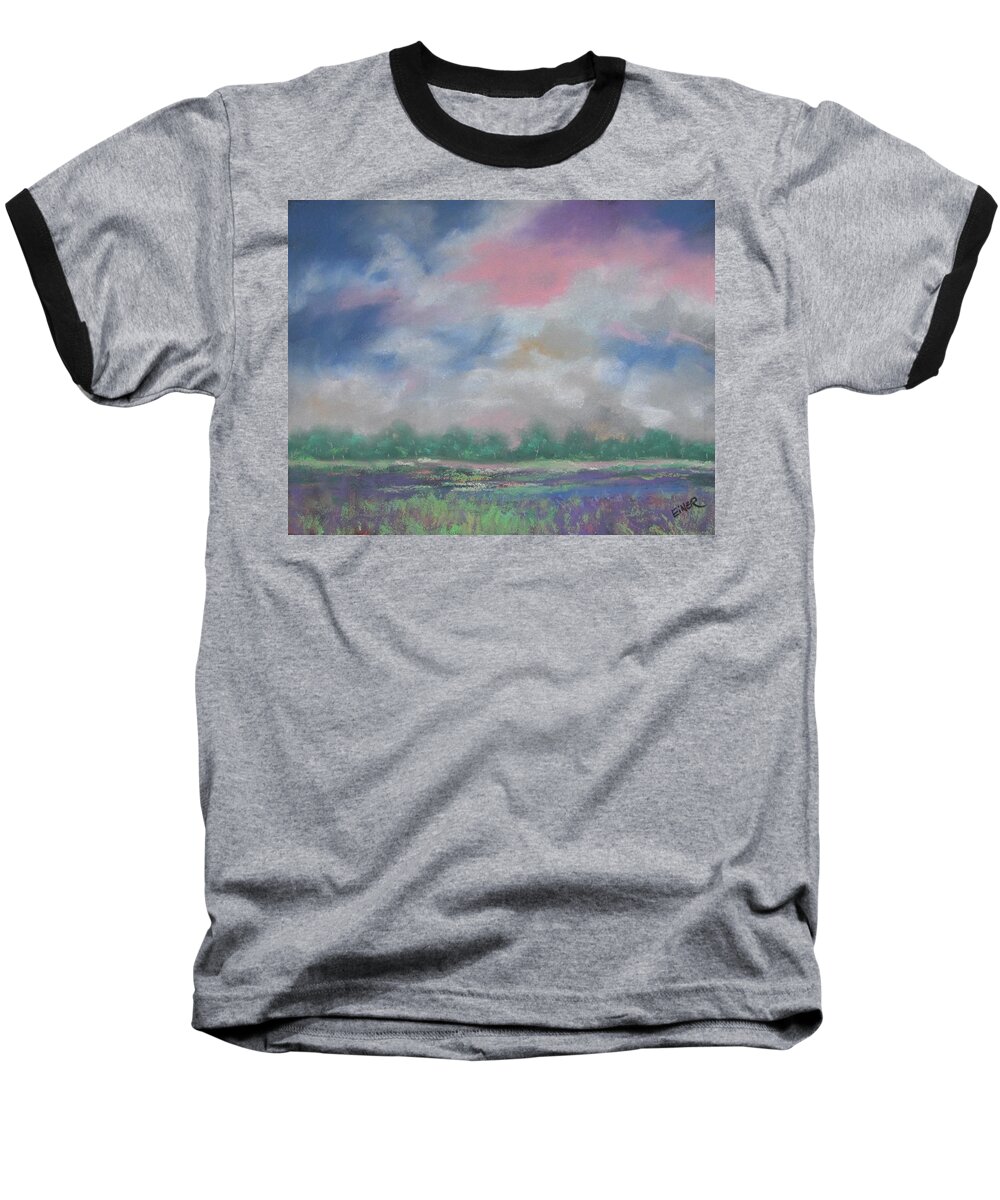 Pastel Baseball T-Shirt featuring the painting Pastel Sky by Terri Einer