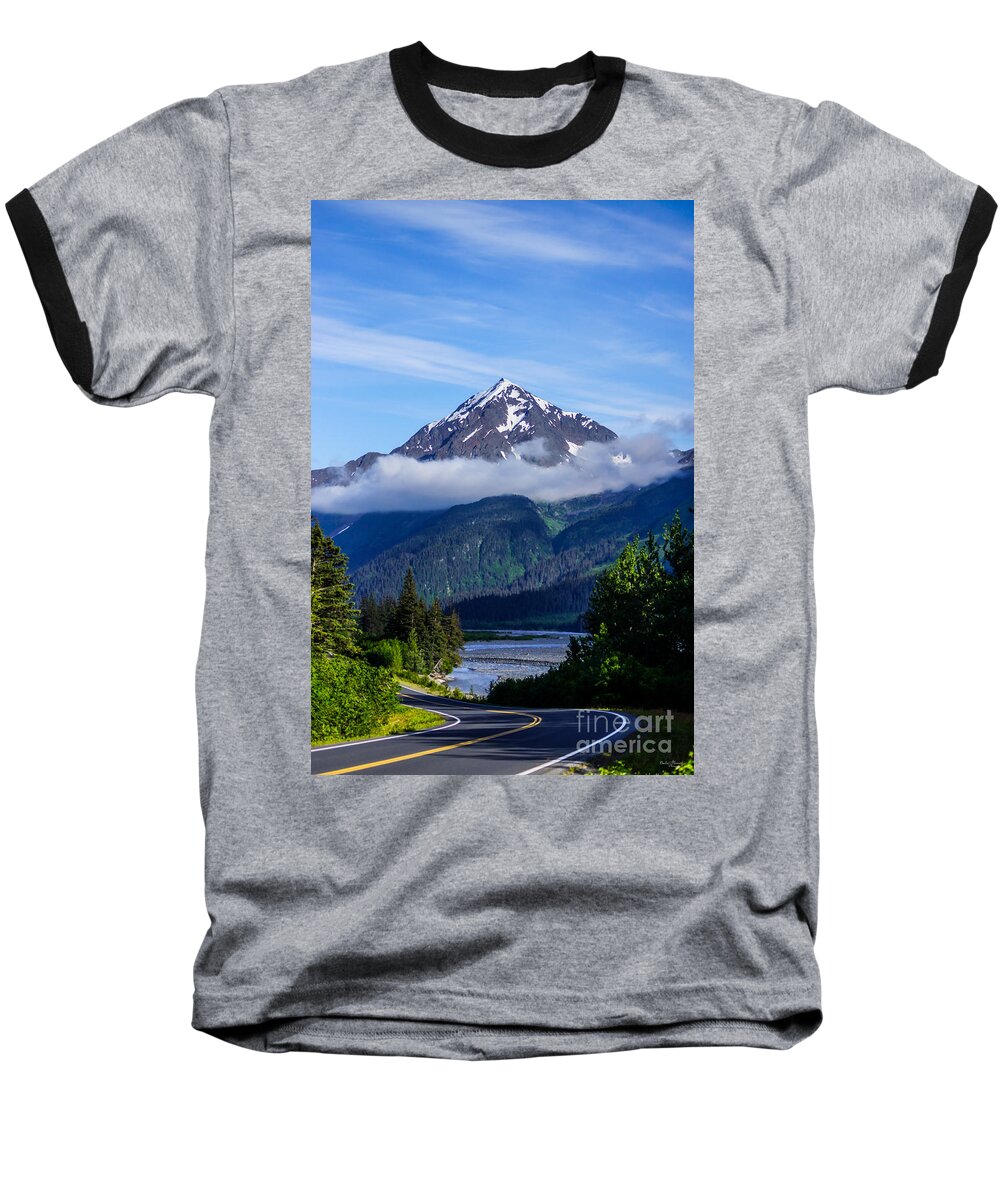 Alaska Baseball T-Shirt featuring the photograph Path through Alaska by Jennifer White