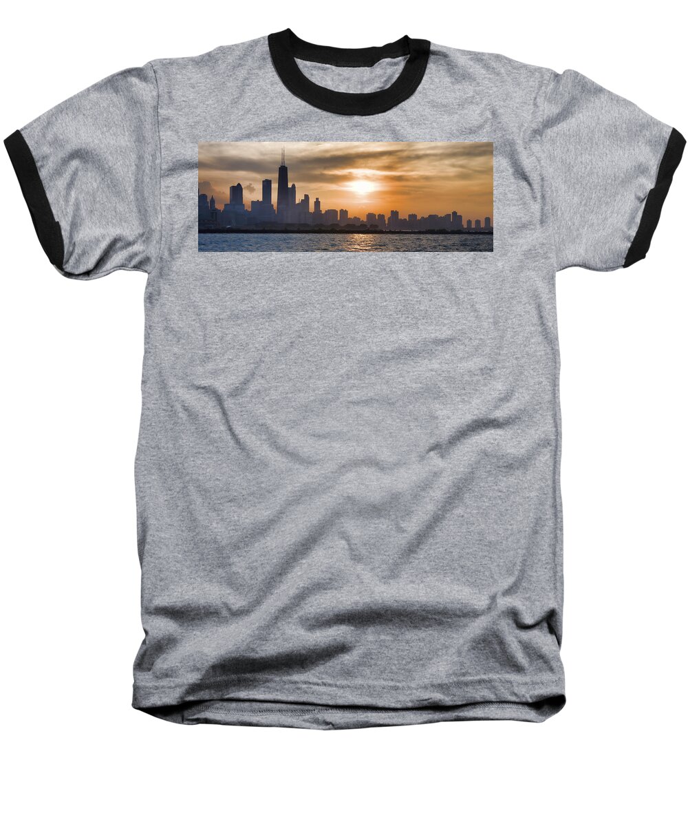 Chicago Baseball T-Shirt featuring the photograph Peaceful Chicago by John Hansen