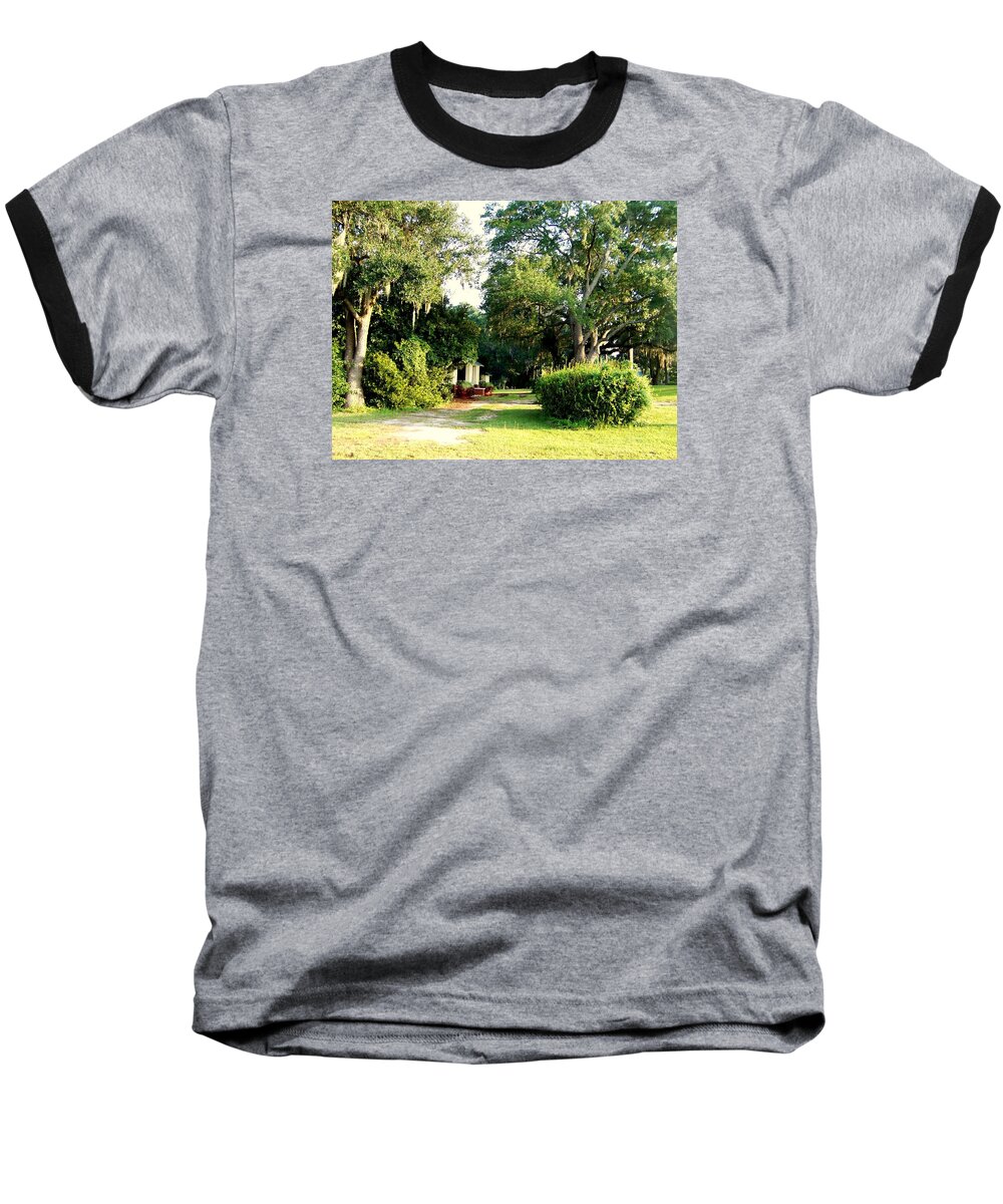 Gazebo Baseball T-Shirt featuring the photograph Peaceful Morning by Catherine Gagne