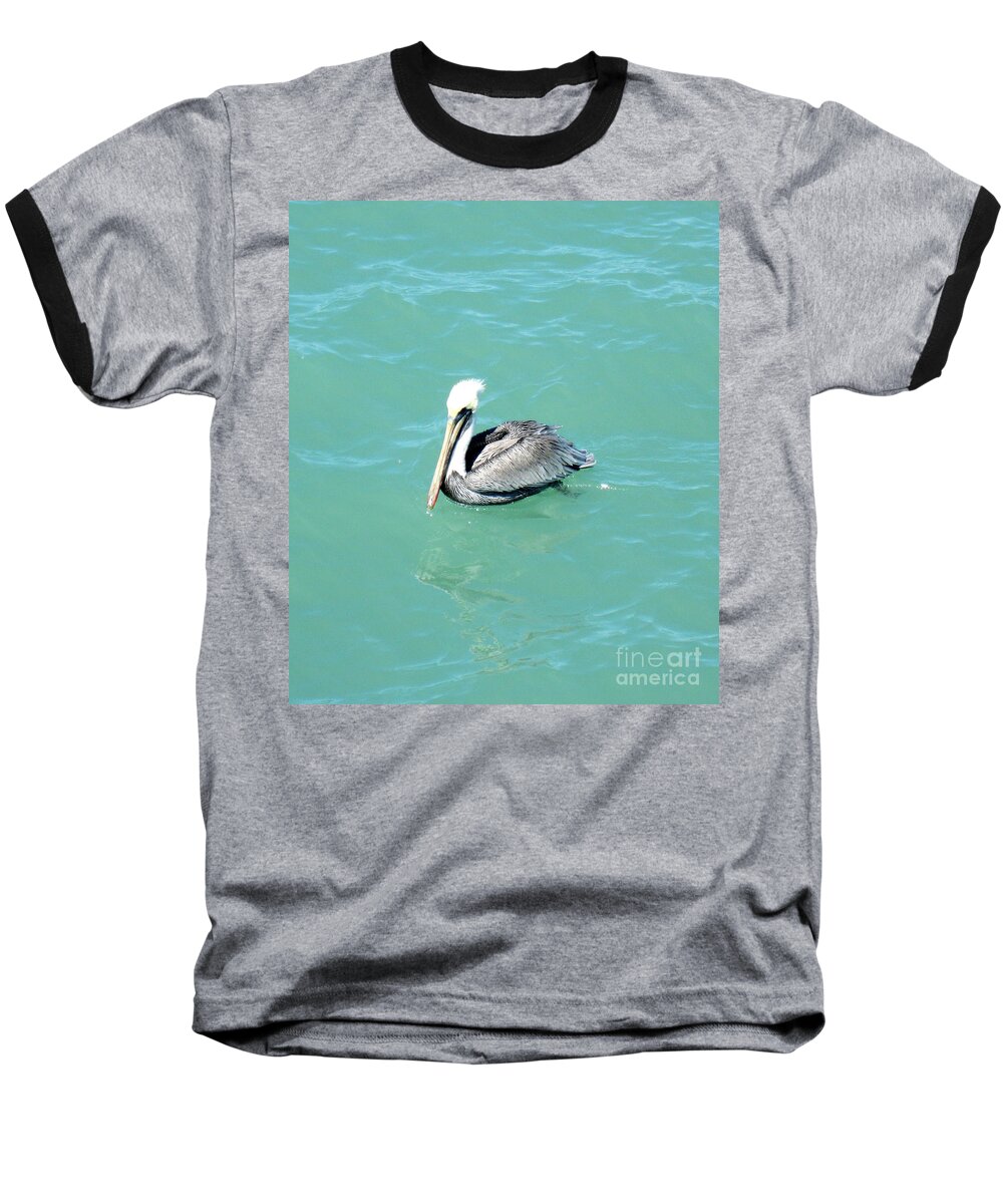 Pelican Baseball T-Shirt featuring the photograph Pelican by Oksana Semenchenko