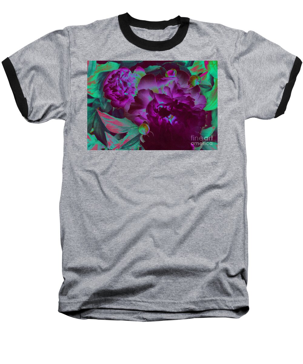 Peony Baseball T-Shirt featuring the photograph Peony Passion by First Star Art