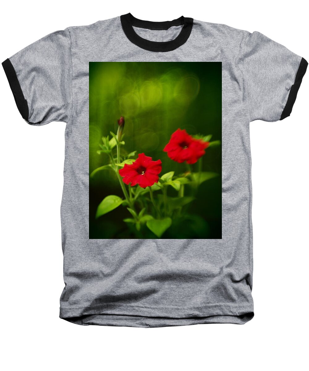 Flowers Baseball T-Shirt featuring the photograph Petunia Dreams In The Woods by Dorothy Lee