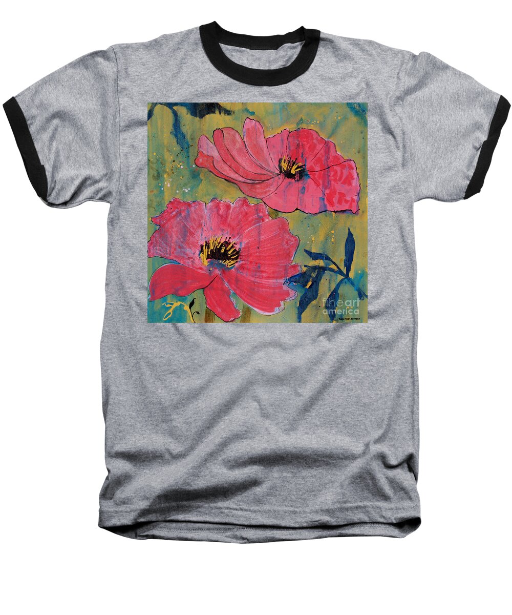 Pink Baseball T-Shirt featuring the painting Pink Blossoms by Robin Pedrero