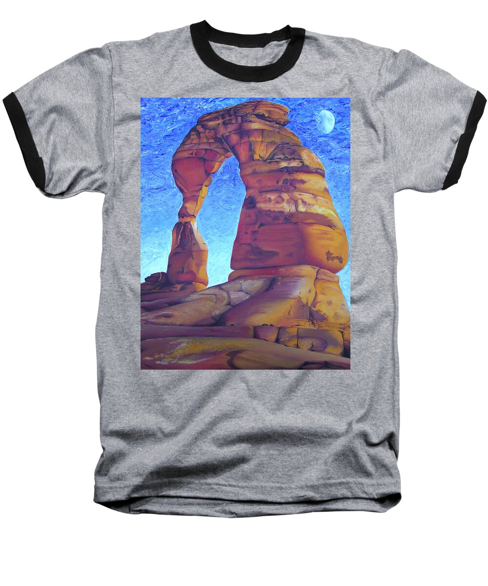 Moab Baseball T-Shirt featuring the painting Place of Power by Joshua Morton