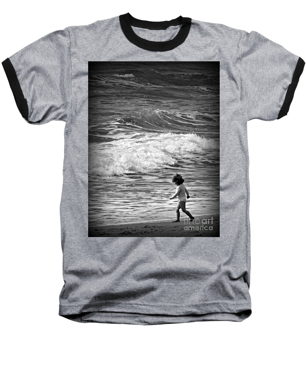 Girl Baseball T-Shirt featuring the photograph Playtime by Clare Bevan