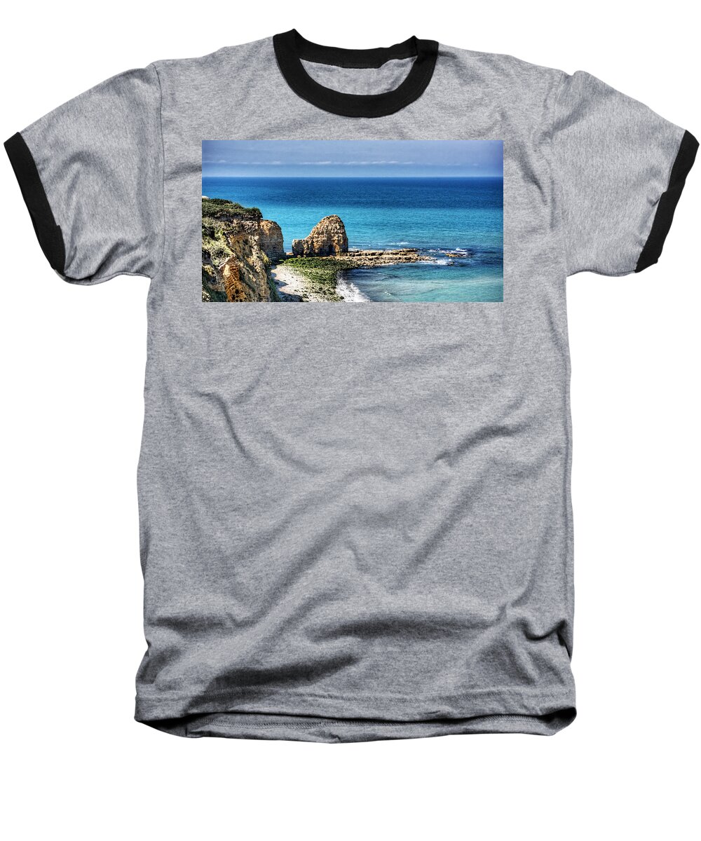 Pointe Du Hoc Baseball T-Shirt featuring the photograph Pointe du Hoc by Weston Westmoreland