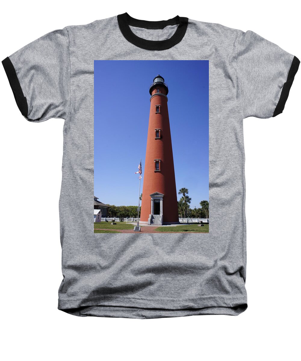 Ponce Inlet Lighthouse Baseball T-Shirt featuring the photograph Ponce Inlet Lighthouse by Laurie Perry