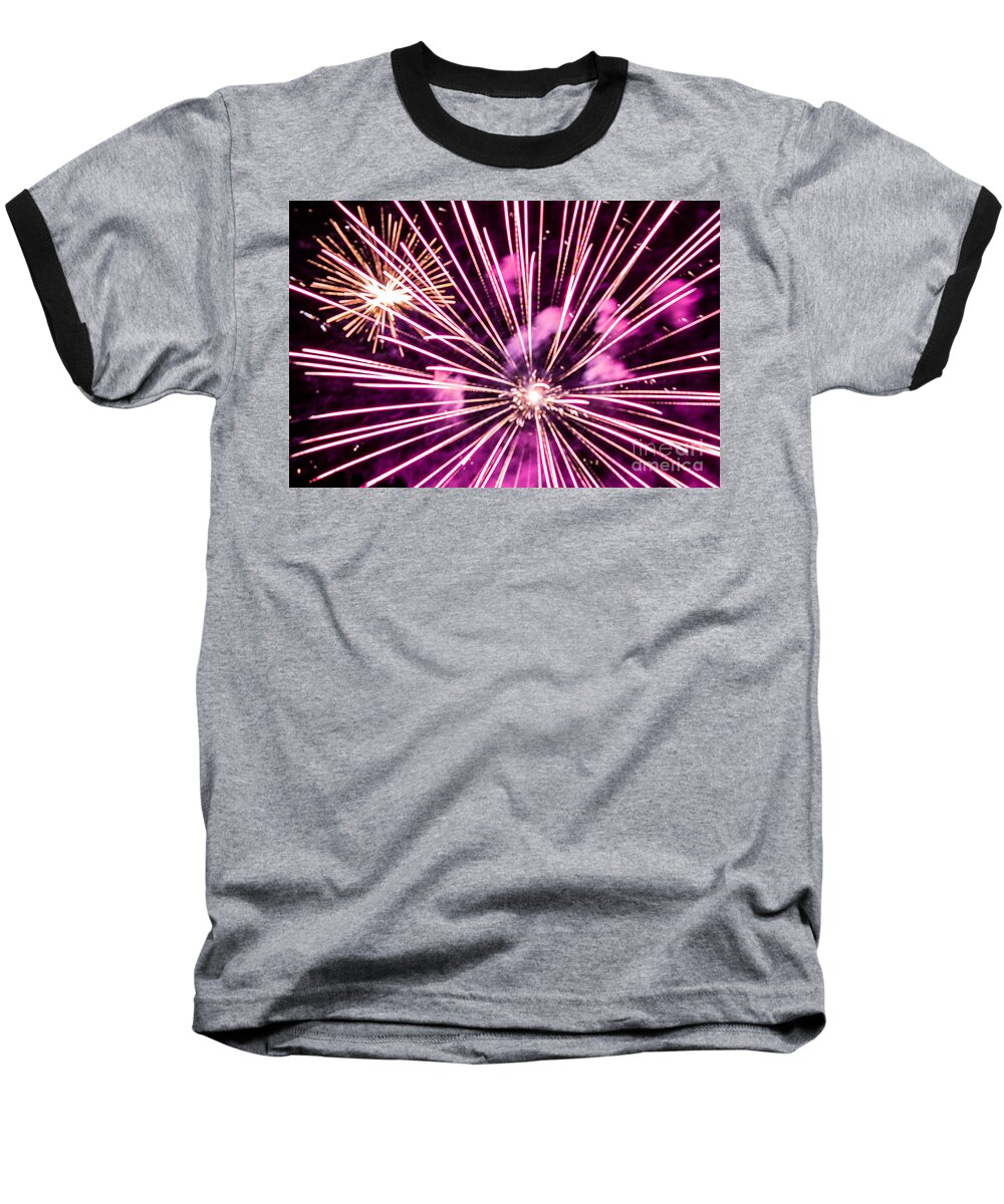 Firework Baseball T-Shirt featuring the photograph Pretty In Pink by Suzanne Luft