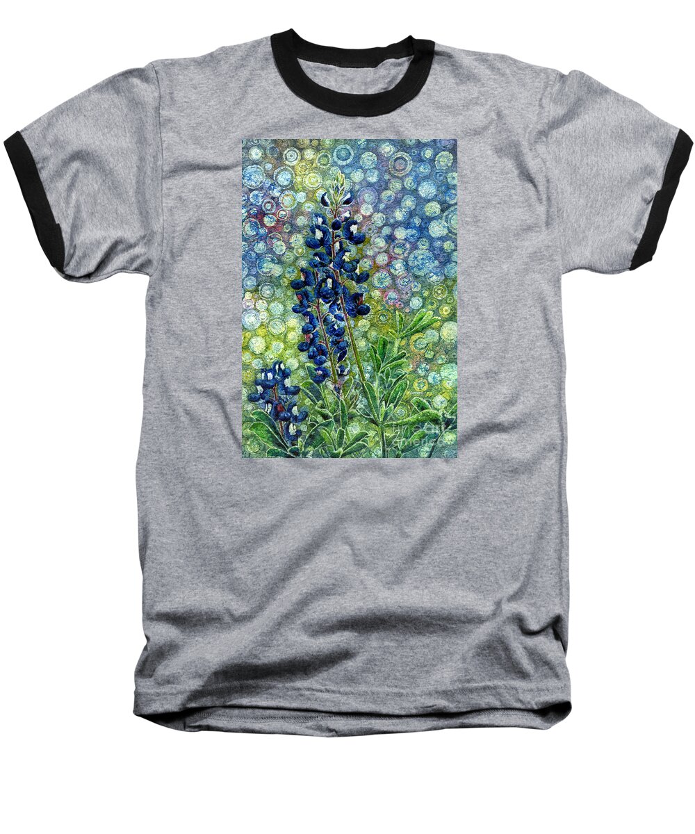Bluebonnet Baseball T-Shirt featuring the painting Pretty in Blue by Hailey E Herrera