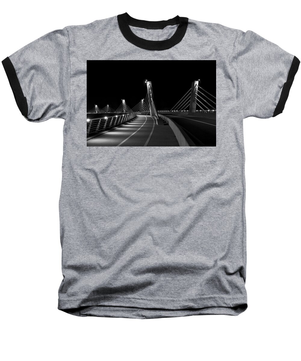 Bridge Baseball T-Shirt featuring the photograph Ptuj bridge BW by Ivan Slosar