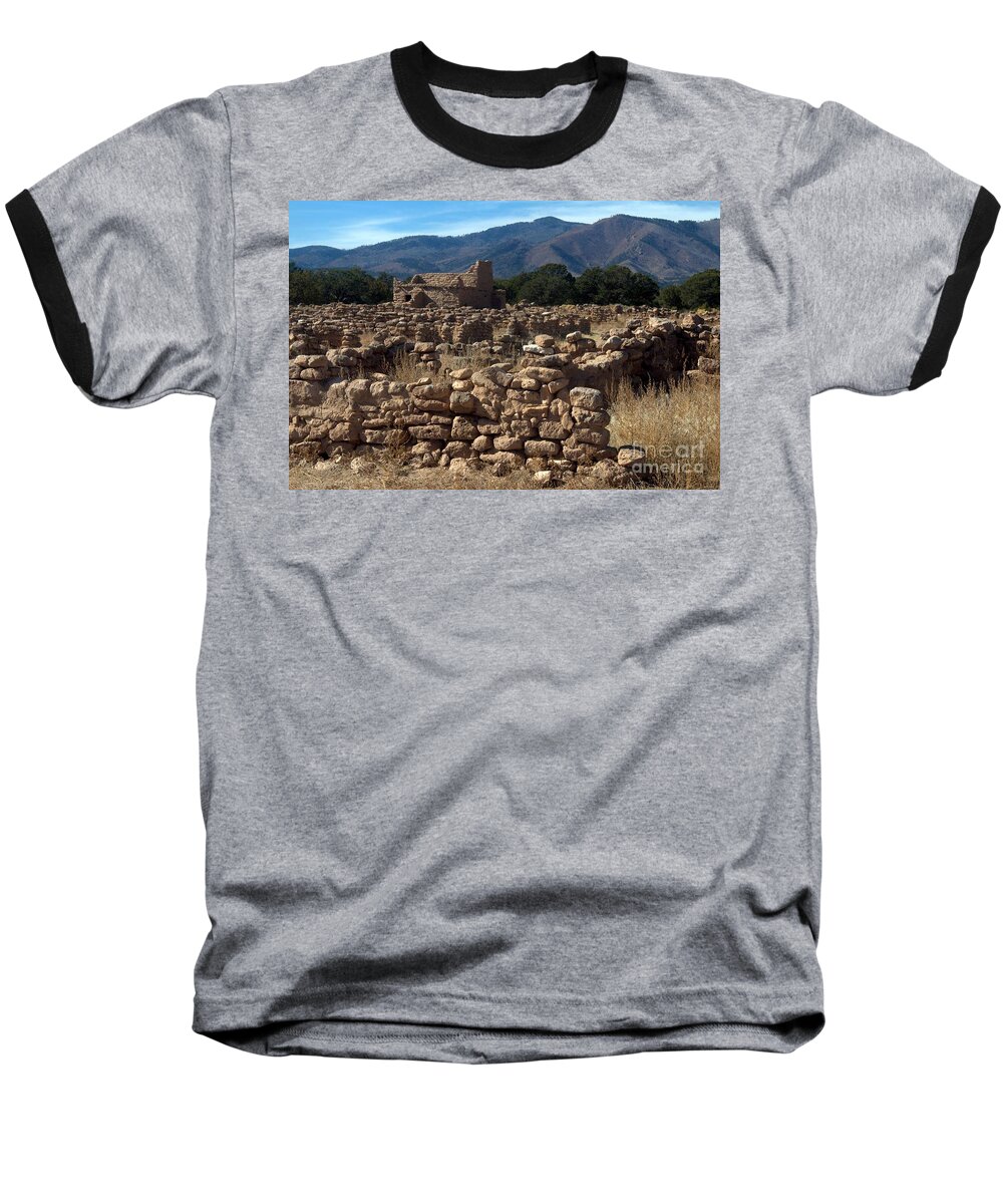 New Mexico Baseball T-Shirt featuring the photograph Puye Reservation Mesa by John Greco