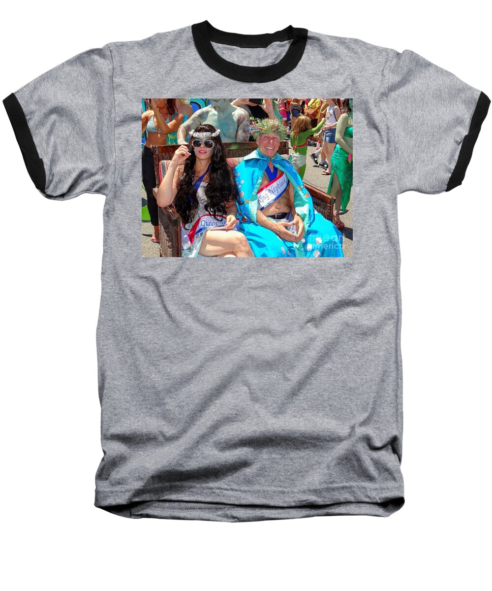 Coney Island Baseball T-Shirt featuring the photograph Queen Mermaid-king Neptune by Ed Weidman