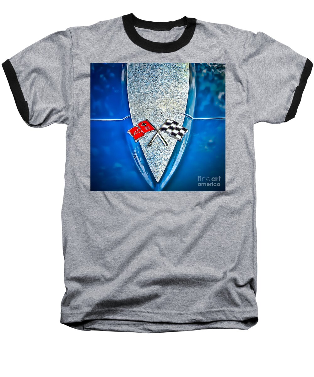 Corvette Baseball T-Shirt featuring the photograph Race to Win by Colleen Kammerer