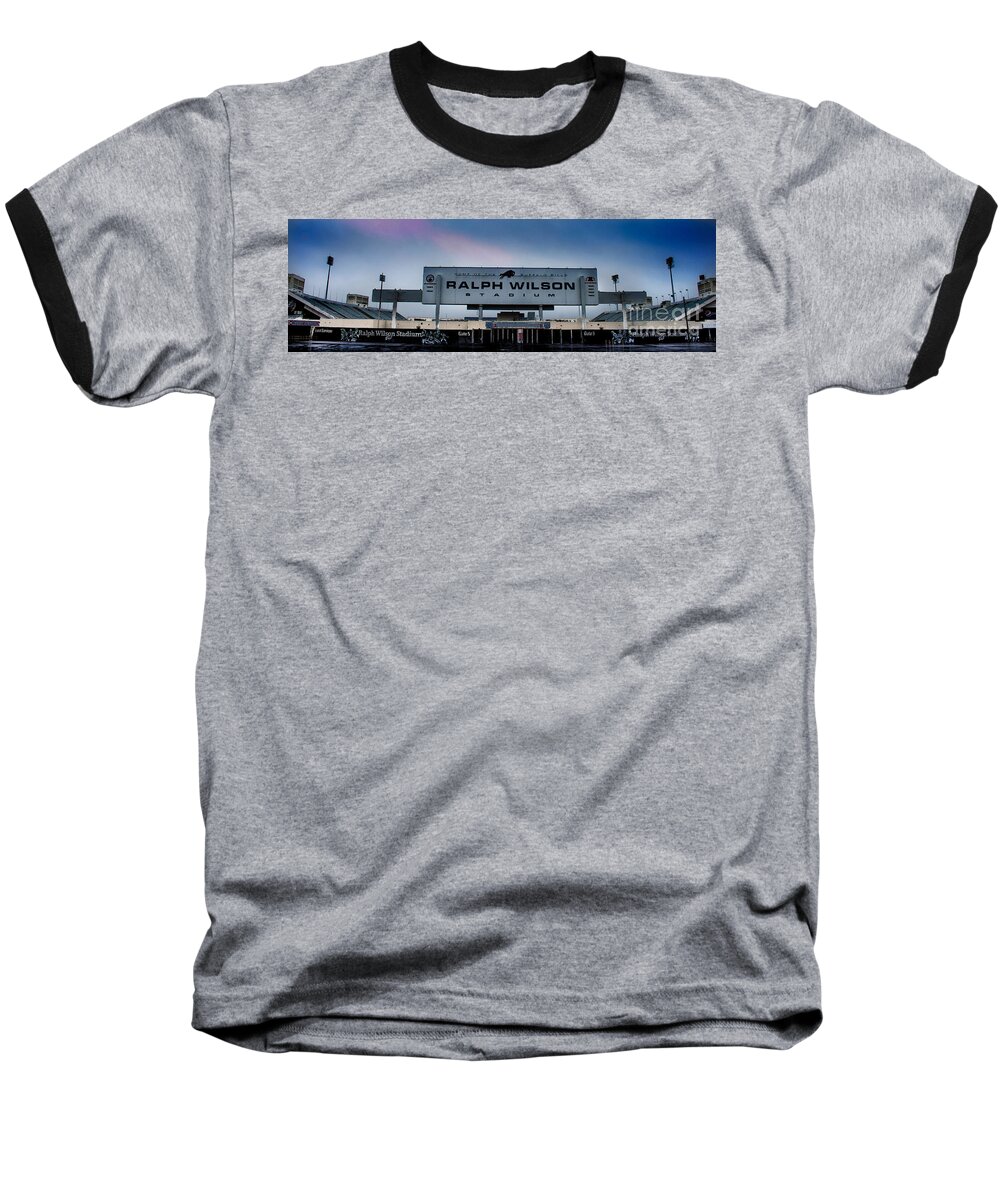 Ralph Wilson Stadium Baseball T-Shirt featuring the photograph Ralph Wilson Stadium by Ken Marsh