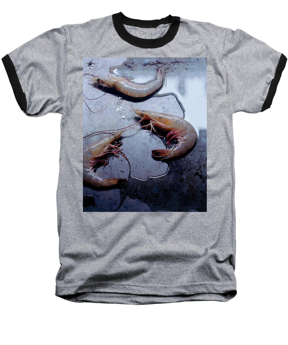 Cooking Baseball T-Shirt featuring the photograph Raw Shrimp by Romulo Yanes