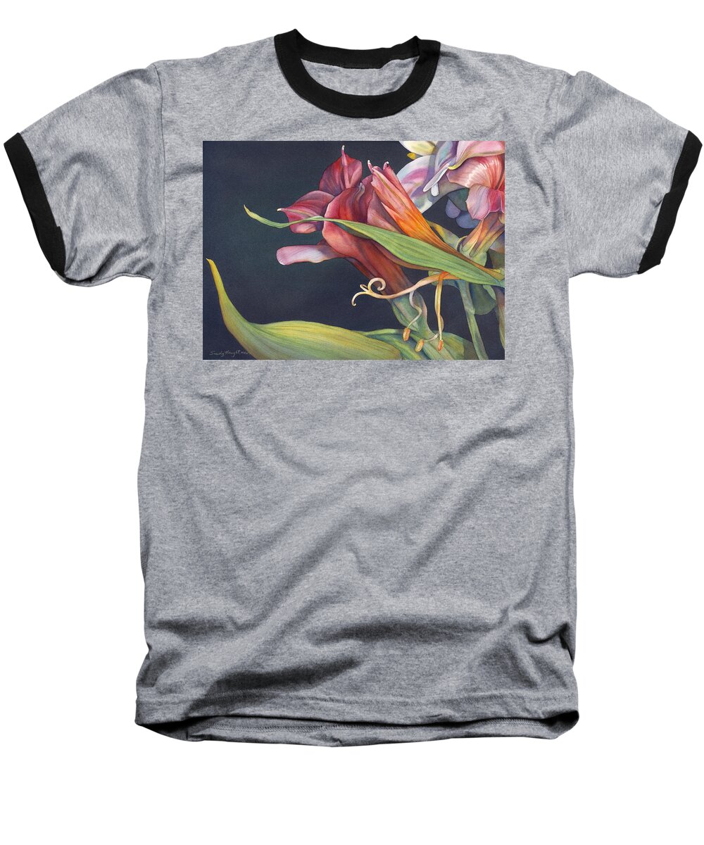 Watercolor Baseball T-Shirt featuring the painting Reaching by Sandy Haight