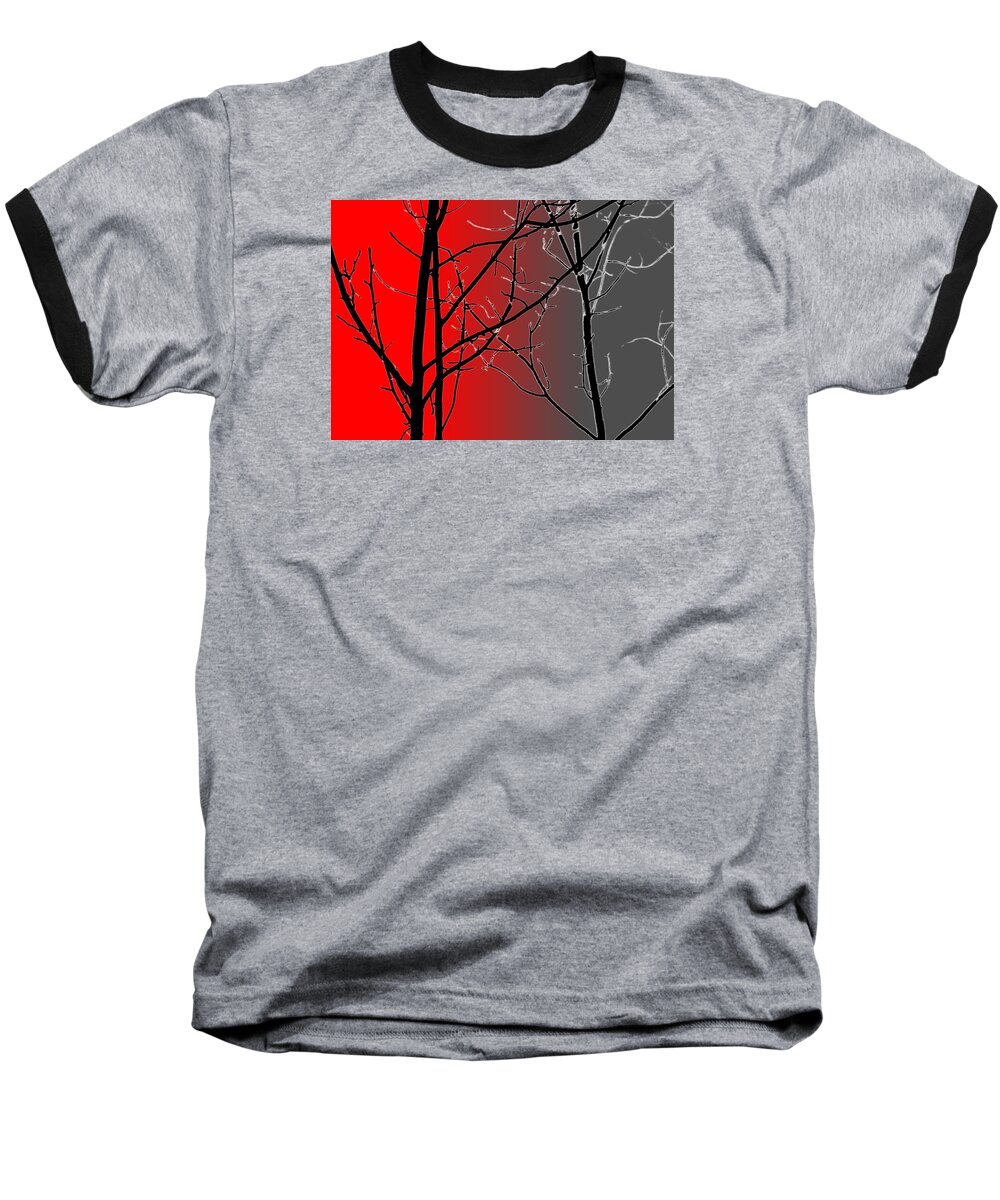 Branches Baseball T-Shirt featuring the photograph Red And Gray by Cynthia Guinn