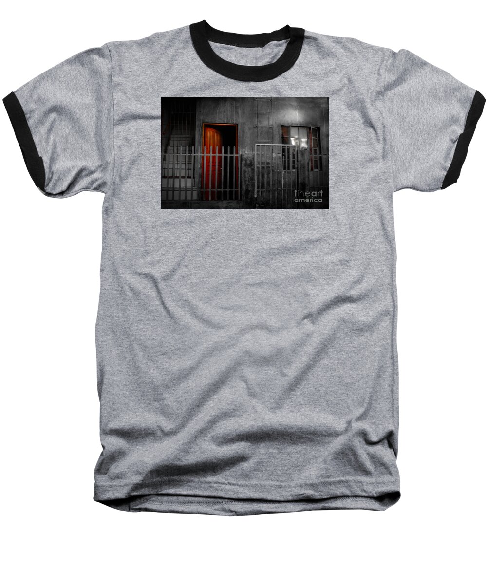 Philippines Baseball T-Shirt featuring the photograph Red Door by Michael Arend
