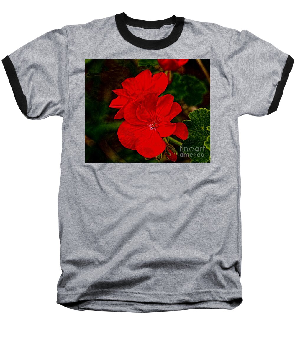 Art Prints Baseball T-Shirt featuring the photograph Red Flowers by Dave Bosse