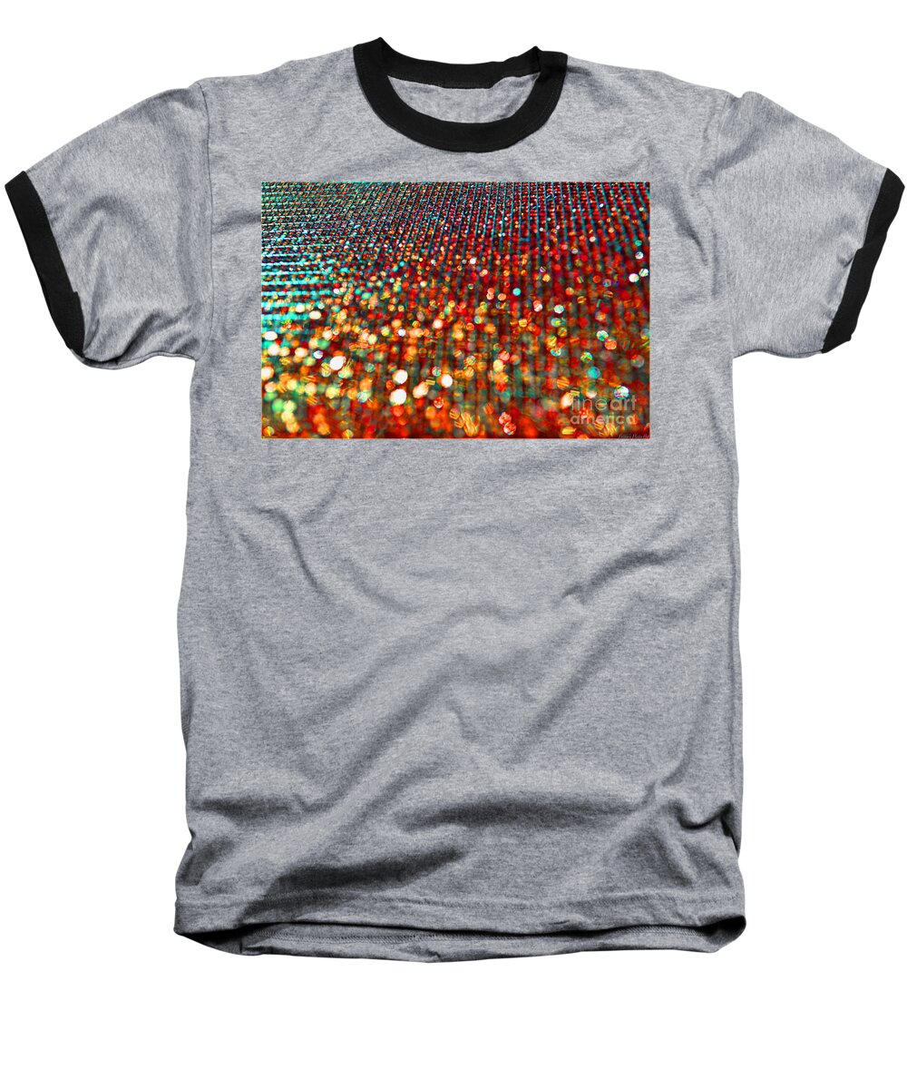 Bokeh Baseball T-Shirt featuring the photograph Red hot bokeh bling by Debbie Portwood