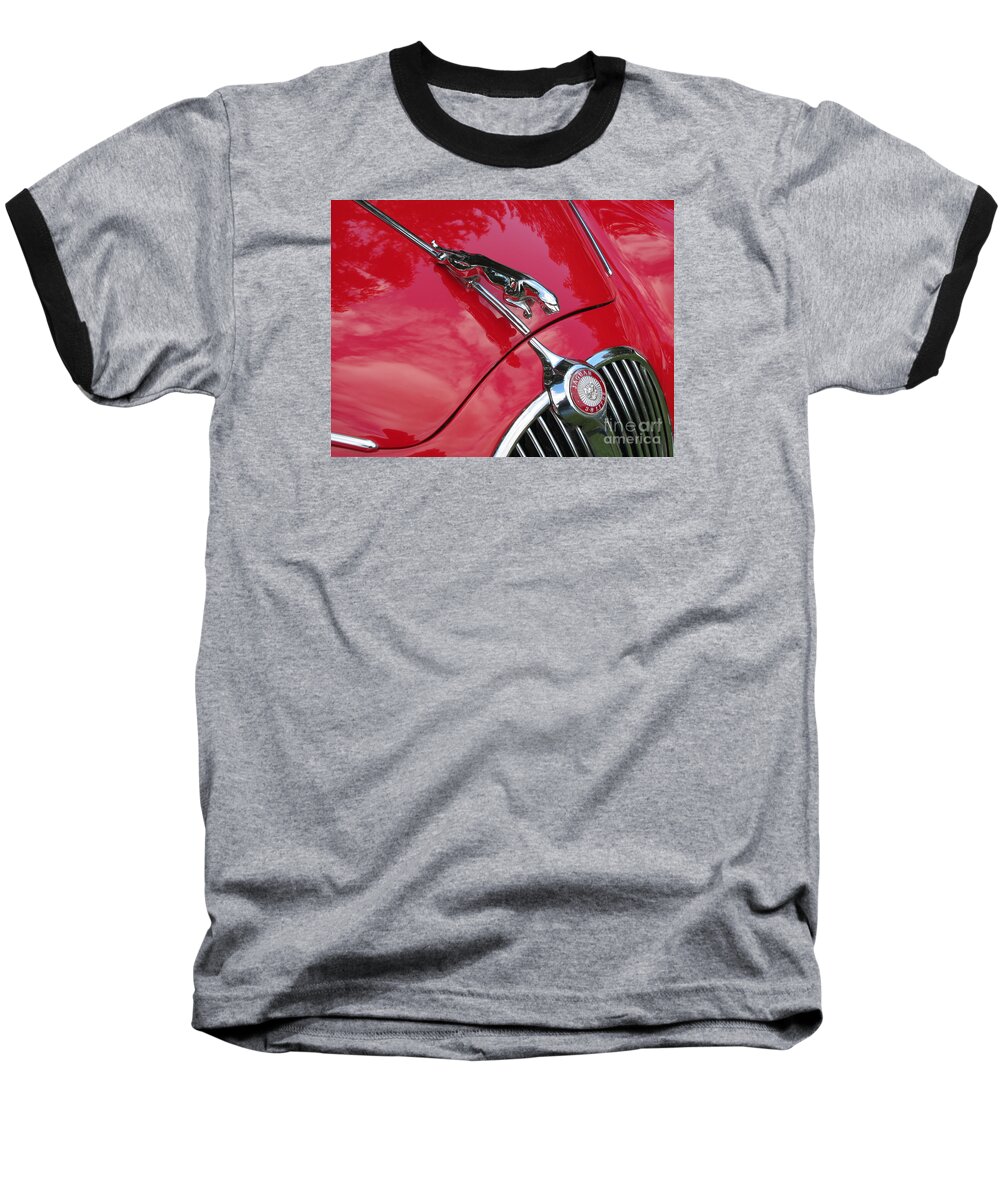 Jaguar Baseball T-Shirt featuring the photograph Red Jaguar 3.8 by Neil Zimmerman