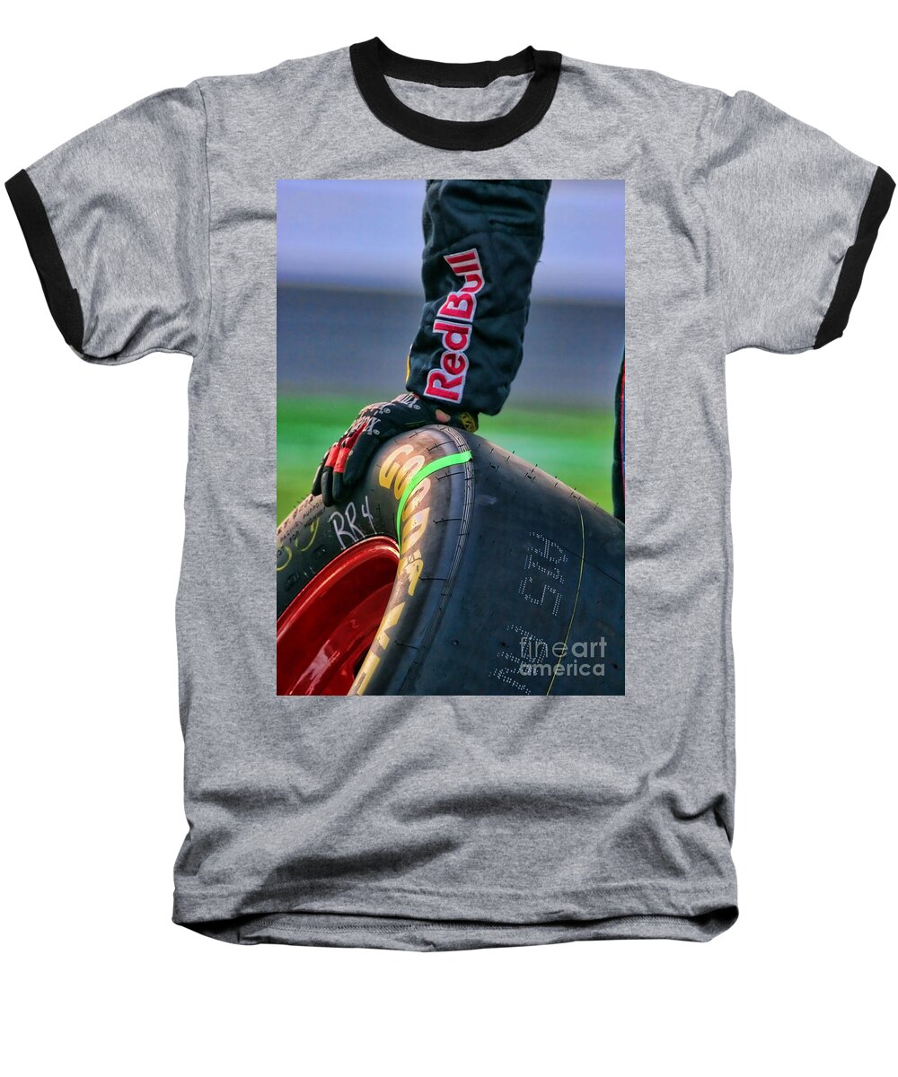 Nascar Baseball T-Shirt featuring the photograph RedBull Good Year by Diana Sainz by Diana Raquel Sainz