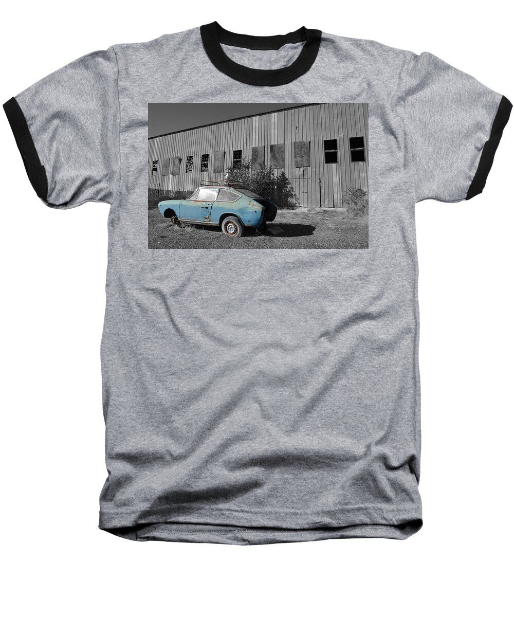 Old Car Baseball T-Shirt featuring the photograph Reflections In Black and White by Spencer Hughes