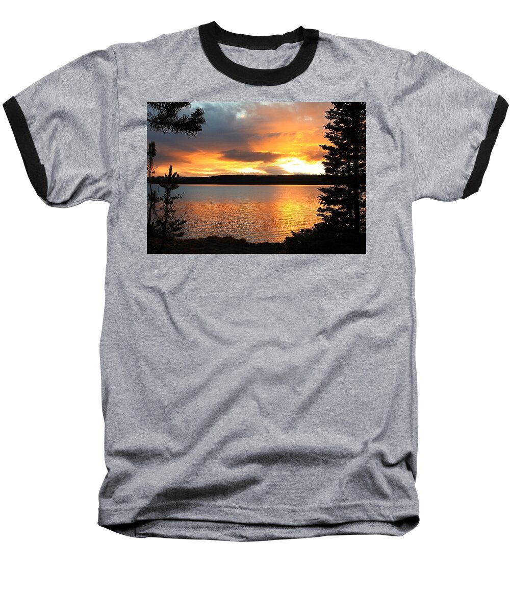 Sunset Baseball T-Shirt featuring the photograph Reflections of Sunset by Athena Mckinzie