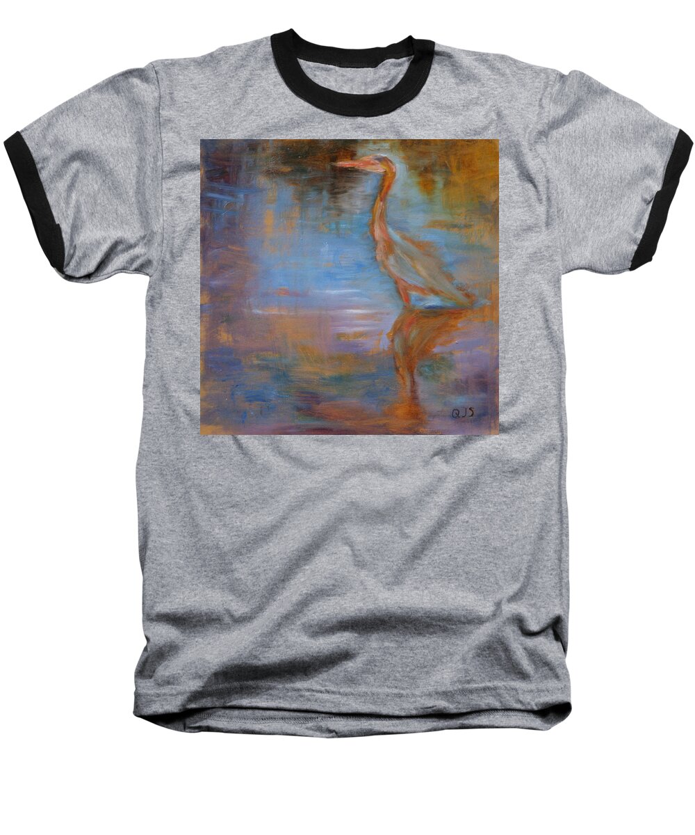 Original Art Baseball T-Shirt featuring the painting Reflections by Quin Sweetman